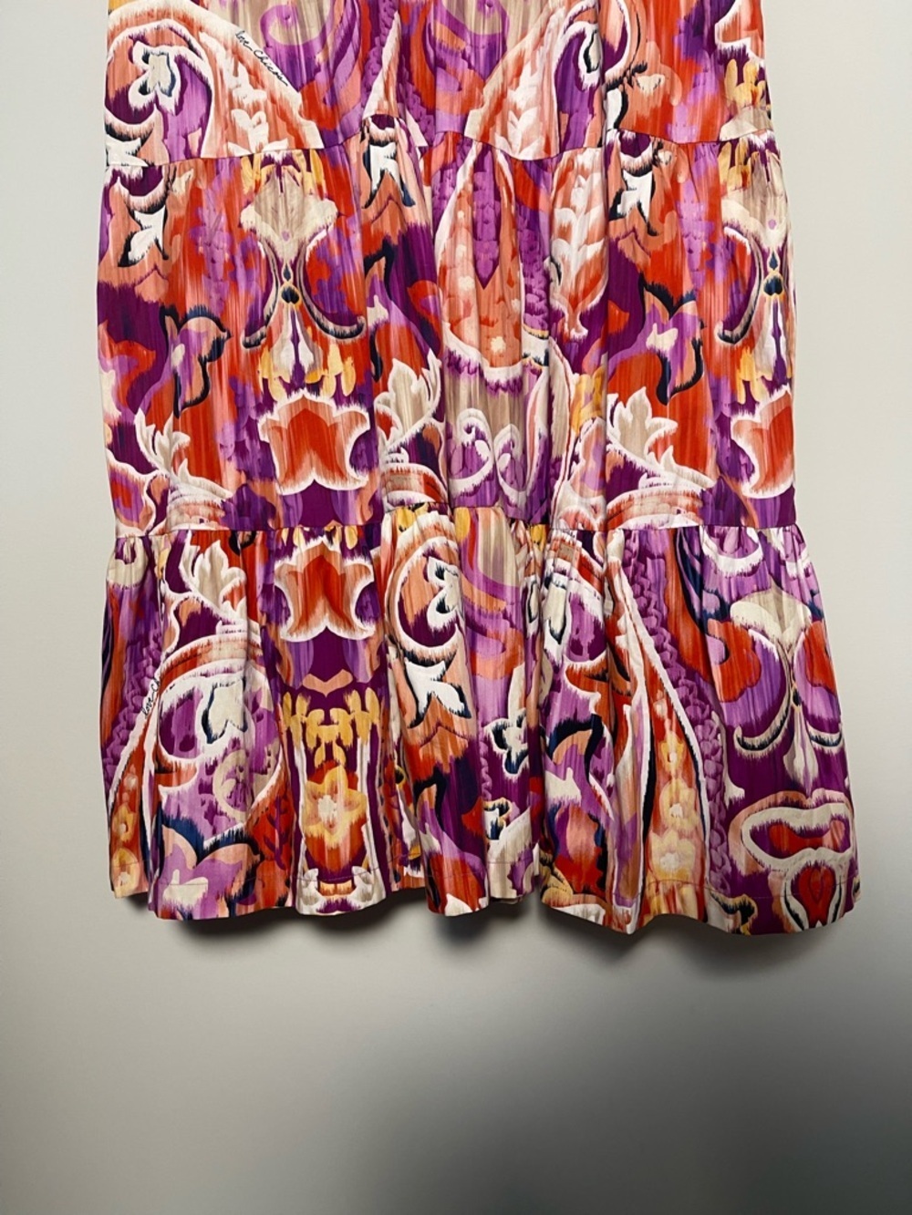 Chico’s | 40th Anniversary Tiered Midi Dress Puff Sleeve Poplin Pima Cotton 16 - Picture 4 of 7